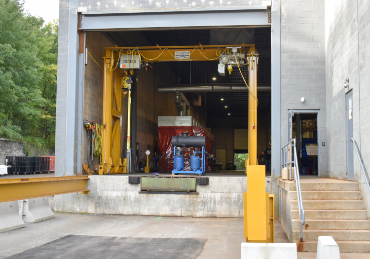 Warehouse garage with equipment