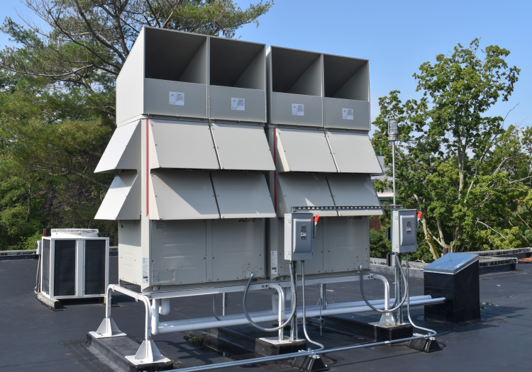 Service and Maintenance machines on roof of building